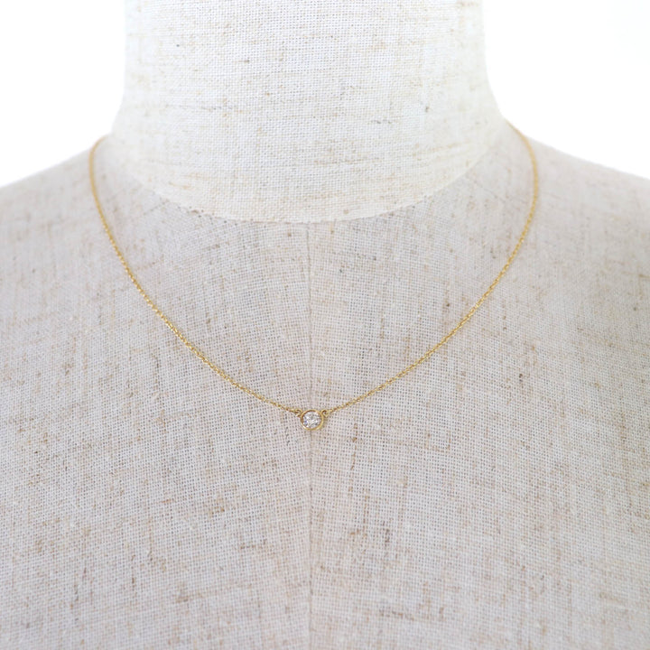 Great TIFFANY&Co. Diamonds by the Yard Single Diamond Pendant K18 750 0.08ct