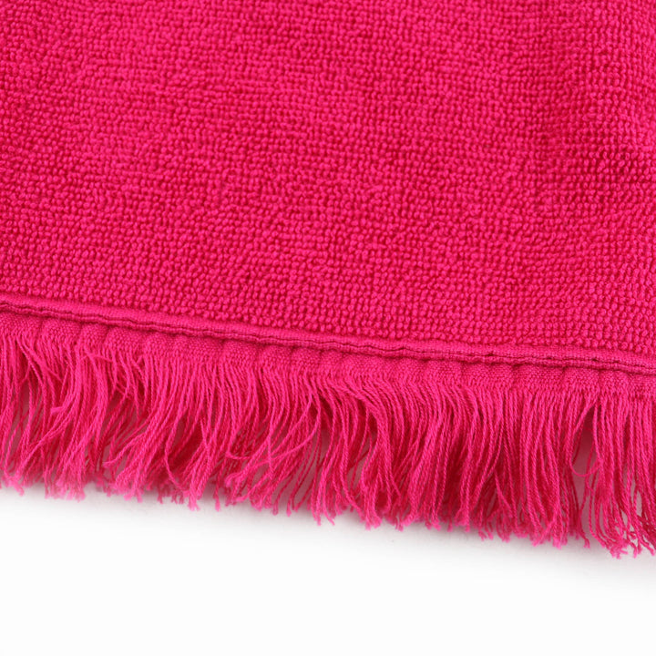 Pristine HERMES towel Beach Towel Yachting PM Large size with fringe pink cotton