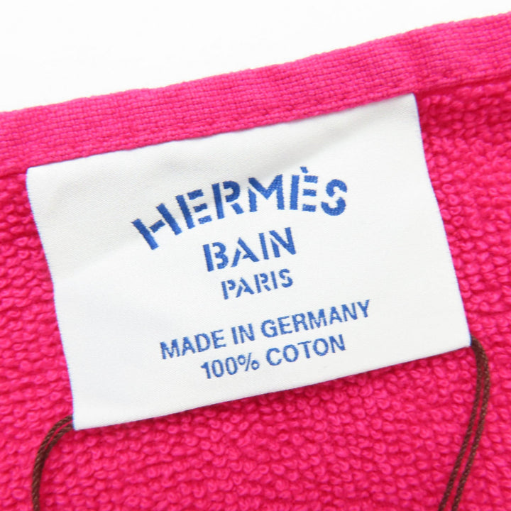 Pristine HERMES towel Beach Towel Yachting PM Large size with fringe pink cotton