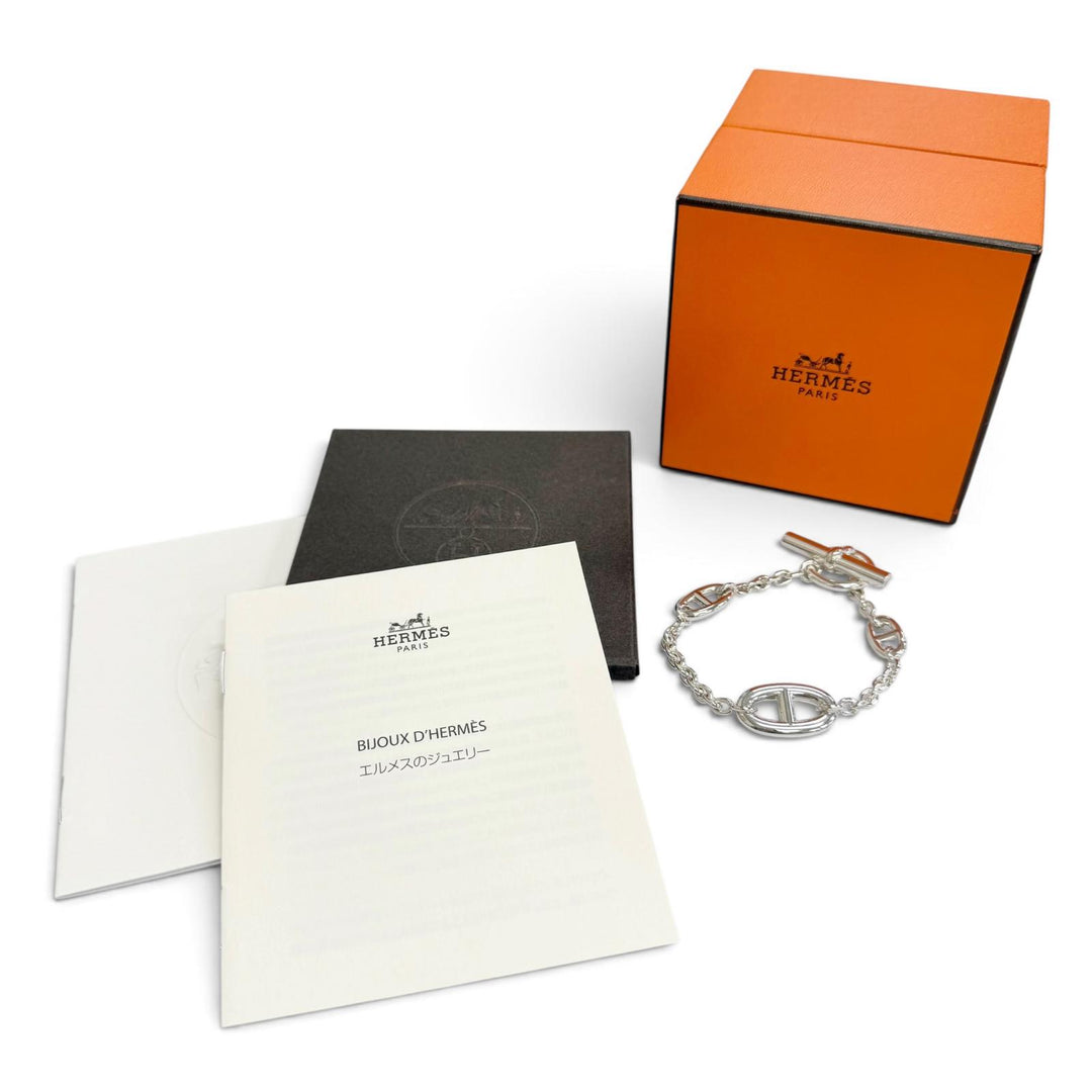 Excellent HERMES Chaine d'Ancre Farandole Bracelet LG Silver AG925 Women