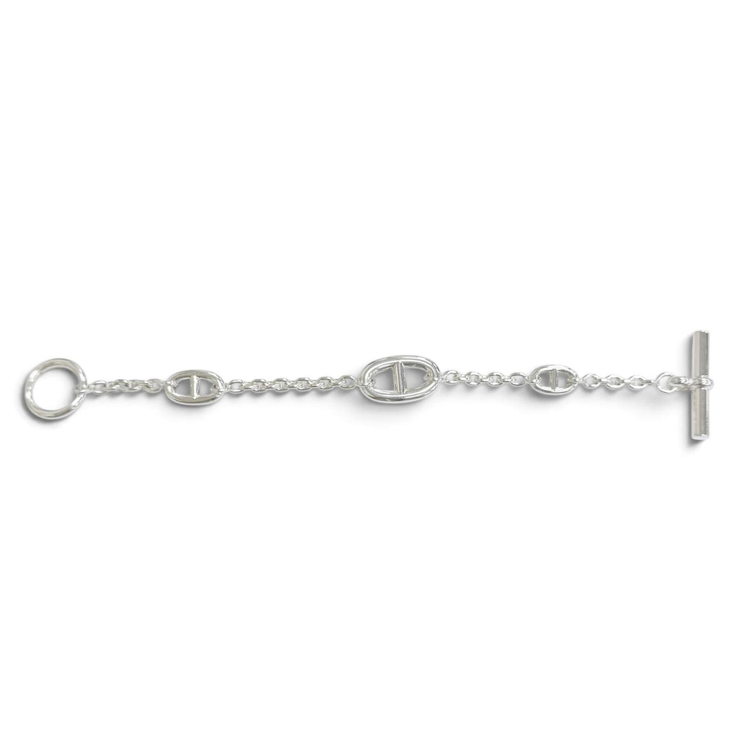 Excellent HERMES Chaine d'Ancre Farandole Bracelet LG Silver AG925 Women