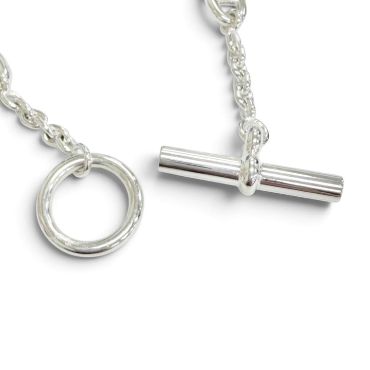 Excellent HERMES Chaine d'Ancre Farandole Bracelet LG Silver AG925 Women
