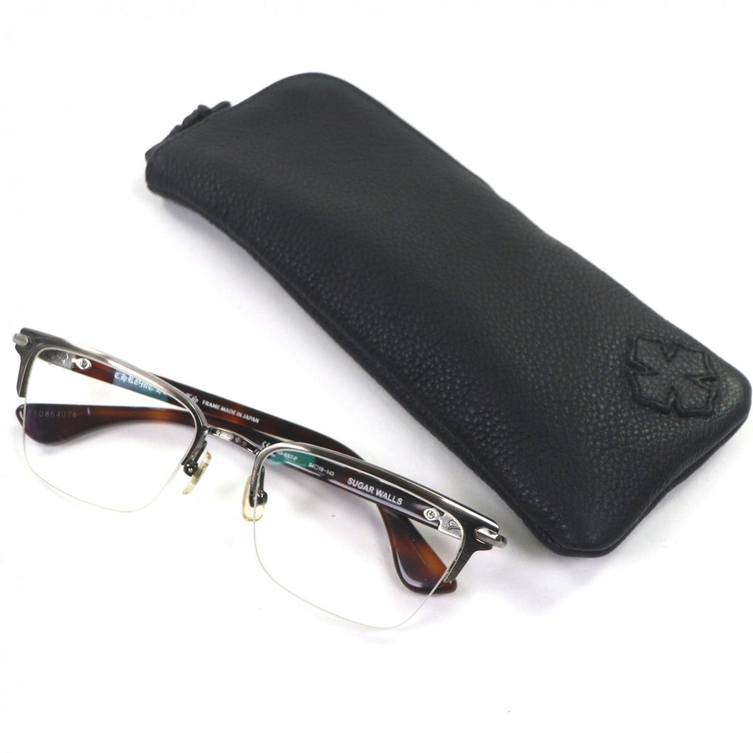 Great CHROME HEARTS Glasses SUGAR WALLS Clear Brown (Marble Pattern) plastic
