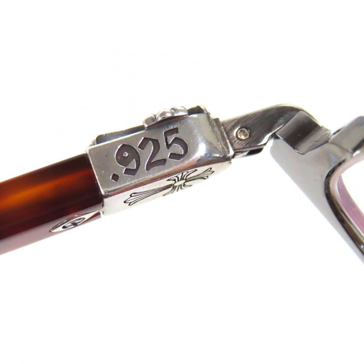 Great CHROME HEARTS Glasses SUGAR WALLS Clear Brown (Marble Pattern) plastic