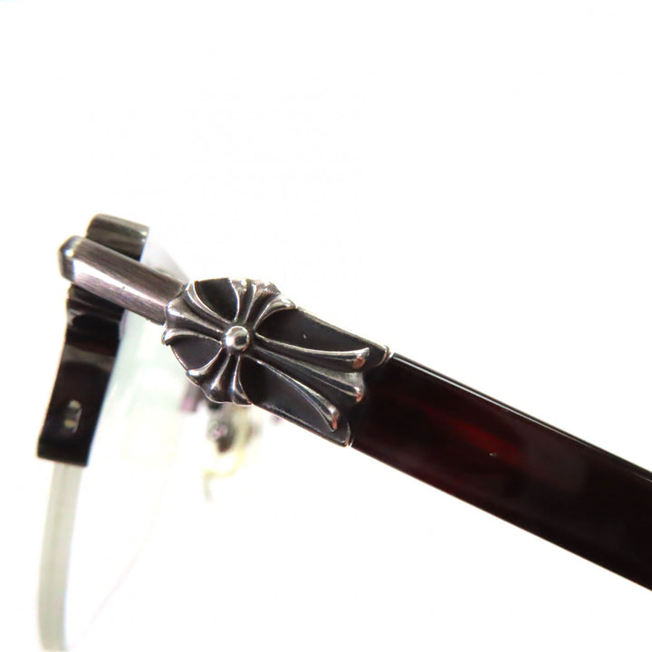 Great CHROME HEARTS Glasses SUGAR WALLS Clear Brown (Marble Pattern) plastic