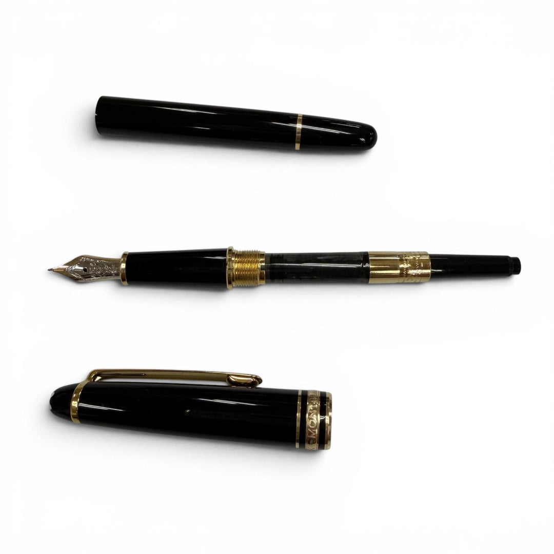 Great MONTBLANC fountain pen Meisterstück Classic white star black 14K mens
