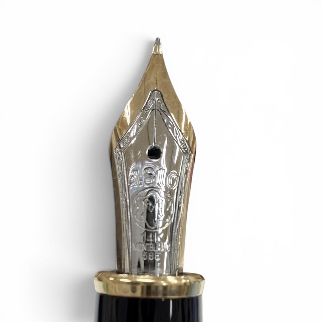 Great MONTBLANC fountain pen Meisterstück Classic white star black 14K mens