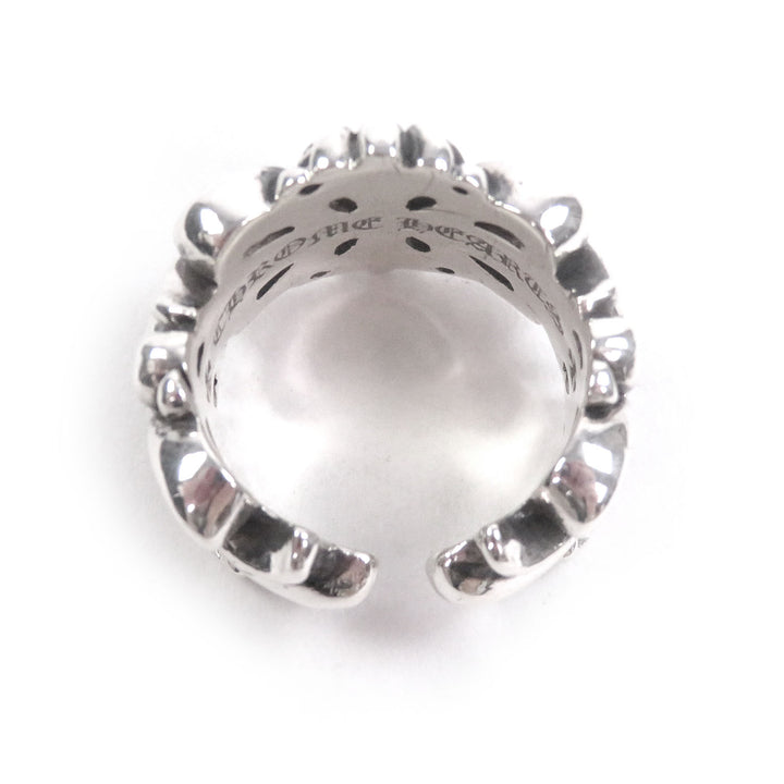 Great CHROME HEARTS Ring DBL FLRL CRS Double floral cross Silver SV925 mens