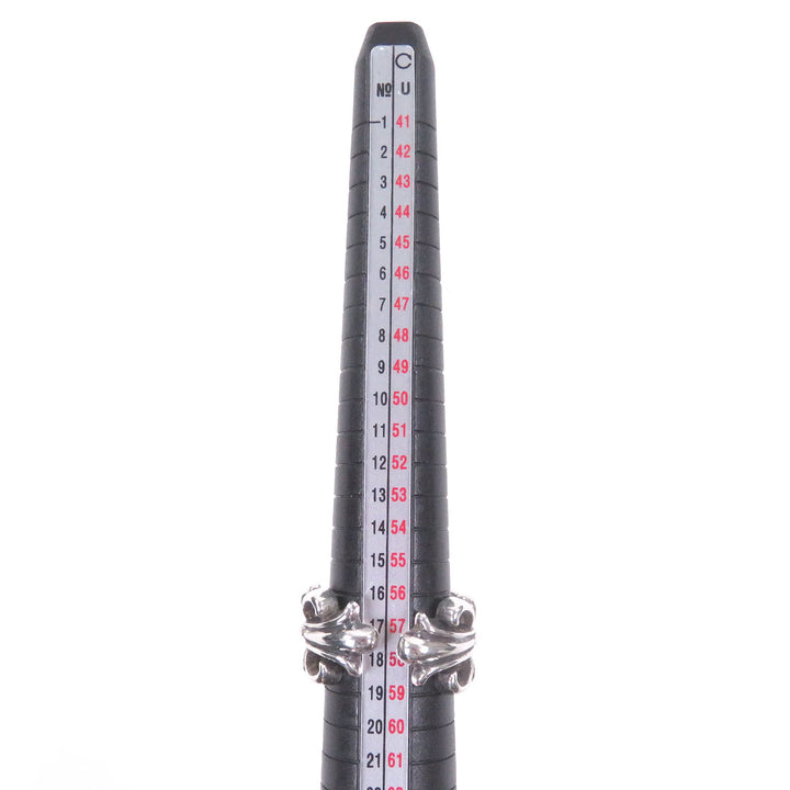 Great CHROME HEARTS Ring DBL FLRL CRS Double floral cross Silver SV925 mens