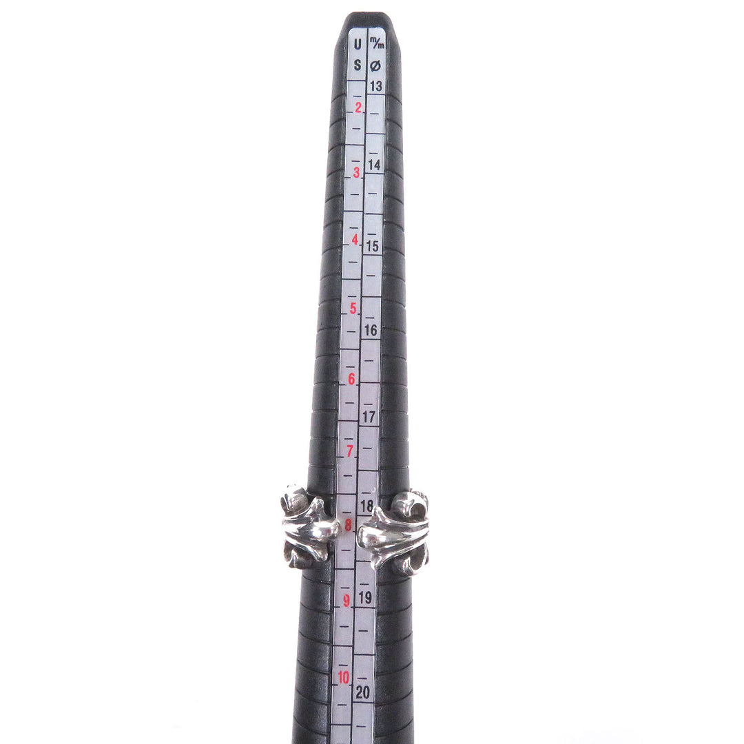 Great CHROME HEARTS Ring DBL FLRL CRS Double floral cross Silver SV925 mens