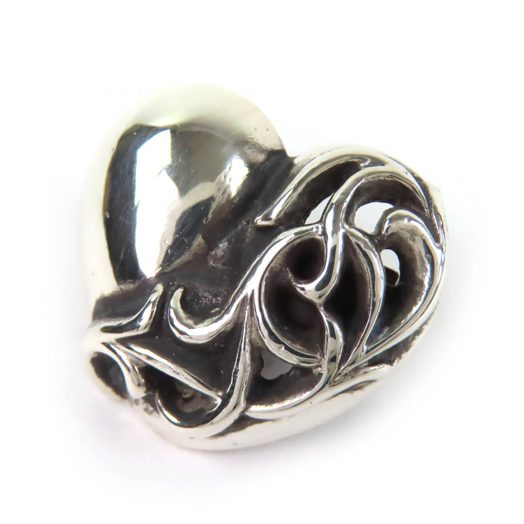Great CHROME HEARTS hair accessory Heart motif concho button hair tie Silver 925