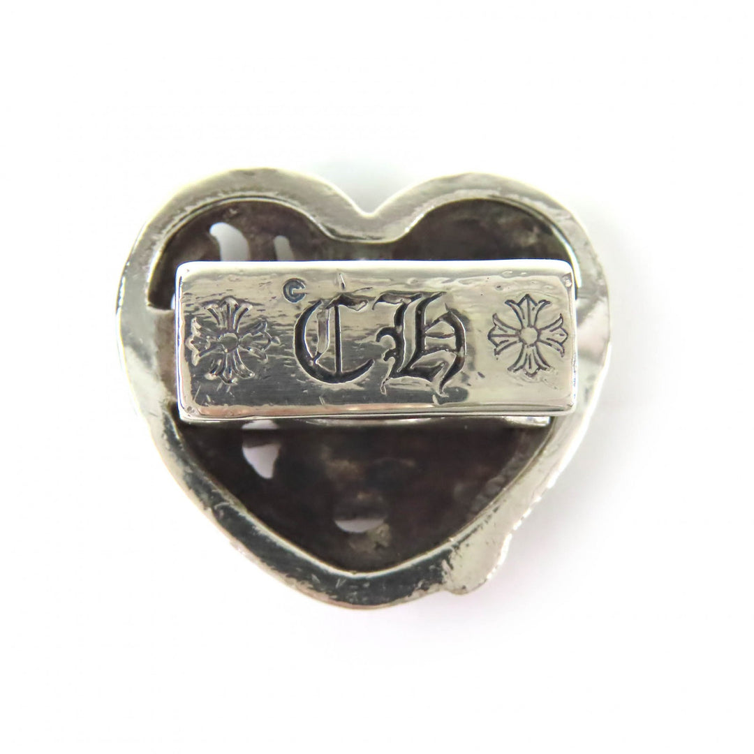Great CHROME HEARTS hair accessory Heart motif concho button hair tie Silver 925