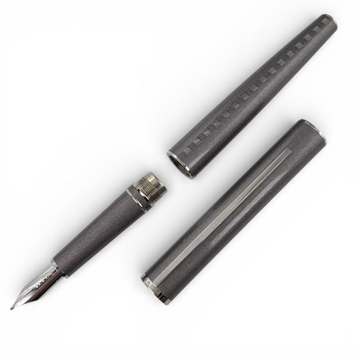Great LOUIS VUITTON fountain pen Jetligne Metallic gray 18K mens N79258