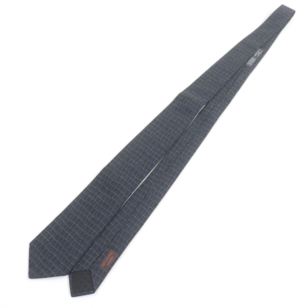 新品 エルメス ネクタイ SOIE LOURDE 7CM LOOK LIKE オーバーオールハンドル ネイビー シルク 339009T