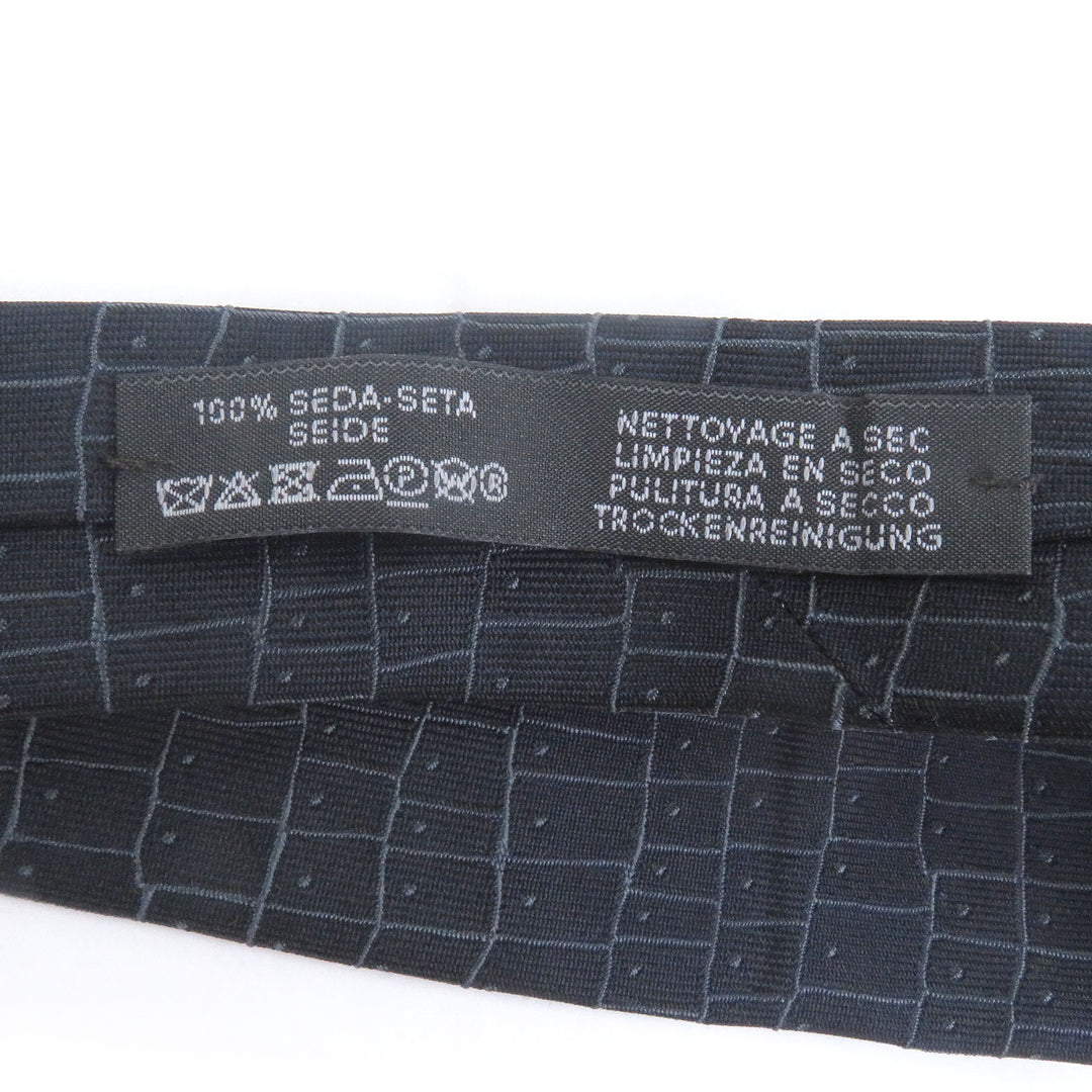 新品 エルメス ネクタイ SOIE LOURDE 7CM LOOK LIKE オーバーオールハンドル ネイビー シルク 339009T
