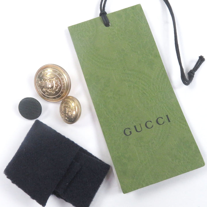 素晴らしい GUCCI チェスターコート エンブレムロゴ ゴールドボタン ダブルブレスト 44 715703