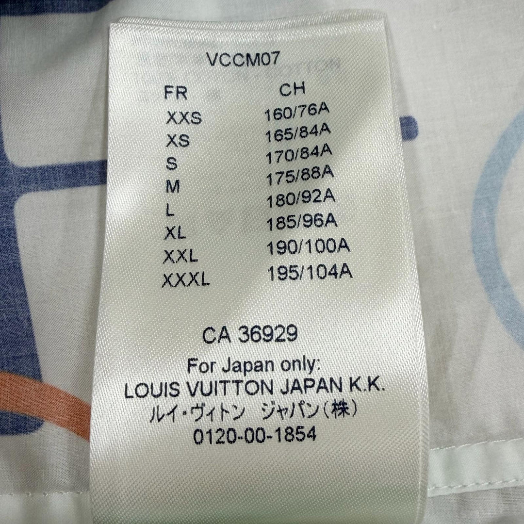 Pristine LOUIS VUITTON Short sleeve shirt LVSE Electric DNA white cotton mens XL