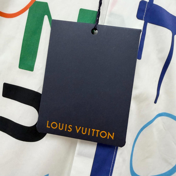 Pristine LOUIS VUITTON Short sleeve shirt LVSE Electric DNA white cotton mens XL