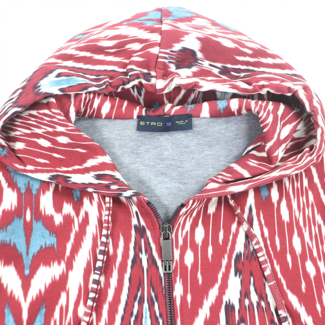 Discounted Great ETRO two-piece set All-over print hooded zip-up hoodie shorts Red S