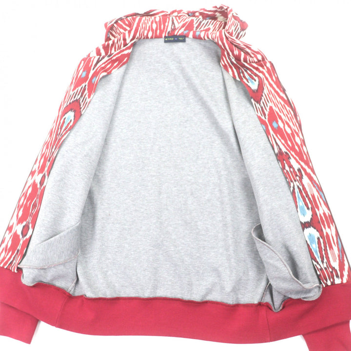 Discounted Great ETRO two-piece set All-over print hooded zip-up hoodie shorts Red S