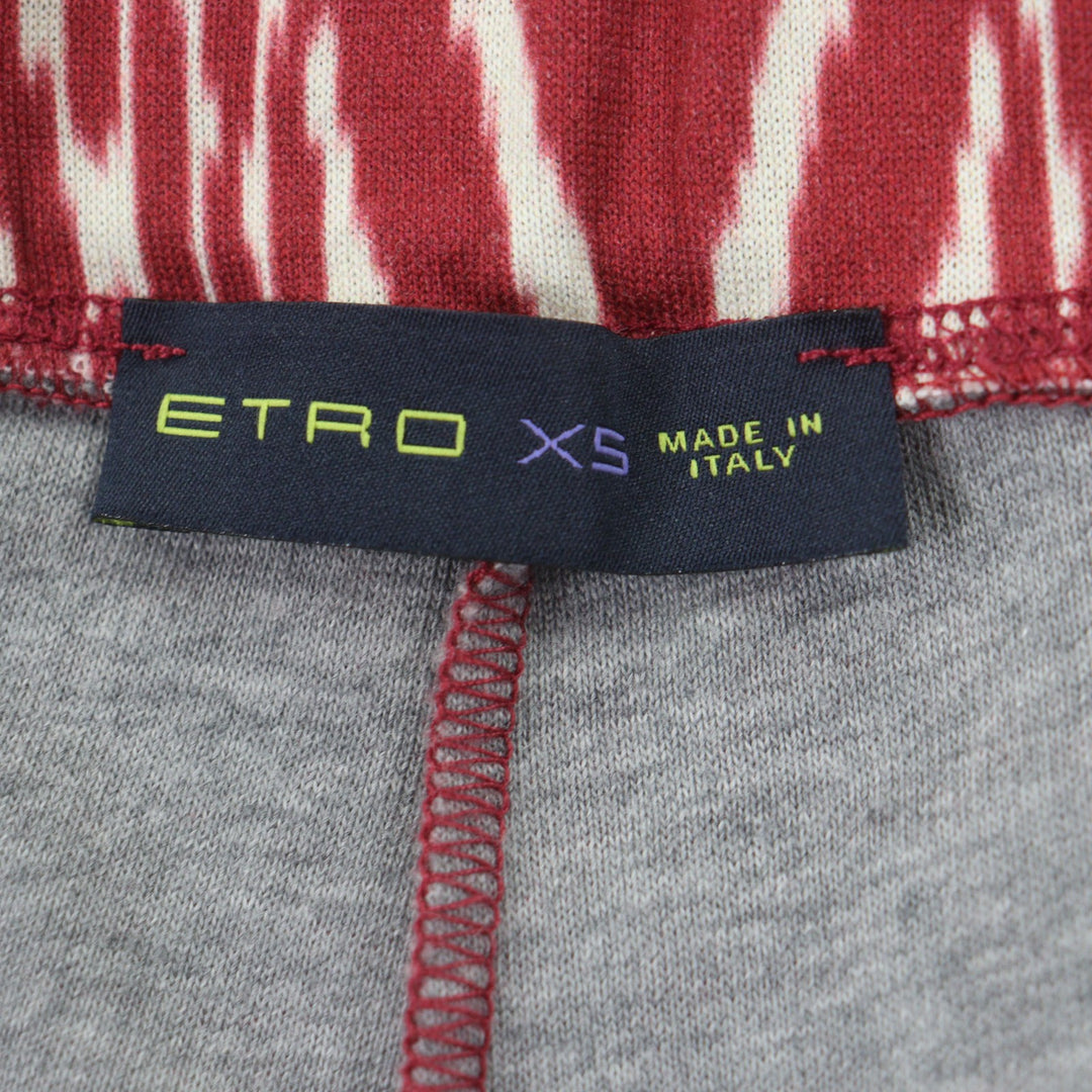 Discounted Great ETRO two-piece set All-over print hooded zip-up hoodie shorts Red S