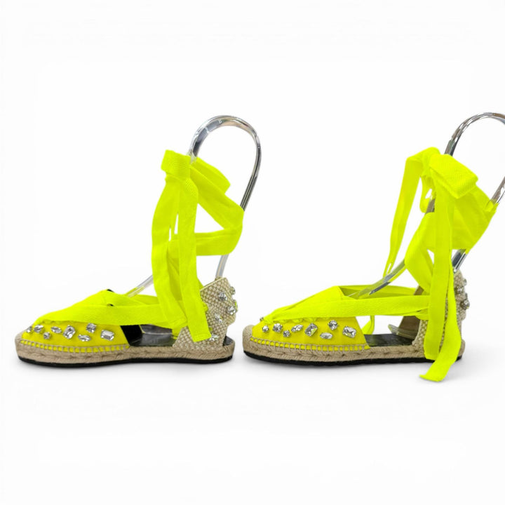 Pristine LOEWE Sandals yellow canvas Women 37