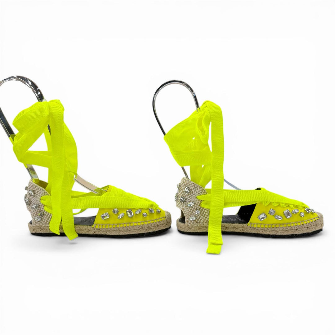 Pristine LOEWE Sandals yellow canvas Women 37