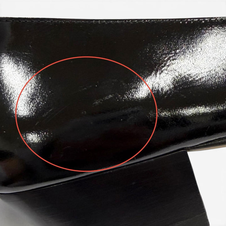 Pristine Salvatore Ferragamo pumps Vala Logo Metal Ribbon Leather black 6