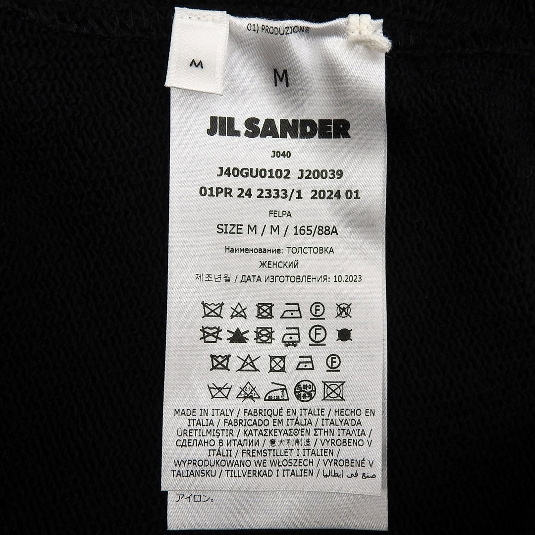 Pristine JIL SANDER+ sweat black cotton Women M J40GU0102