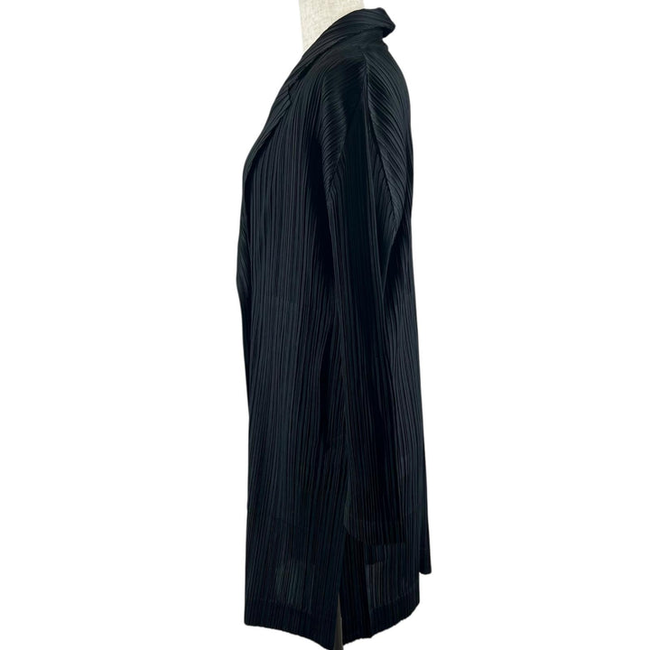 Excellent PLEATS PLEASE Jacket Asymmetrical Long black Women 2 PP93-JA572