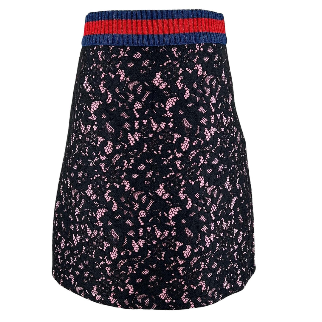Excellent GUCCI skirt All lace Sherry line knee-length black S 457919