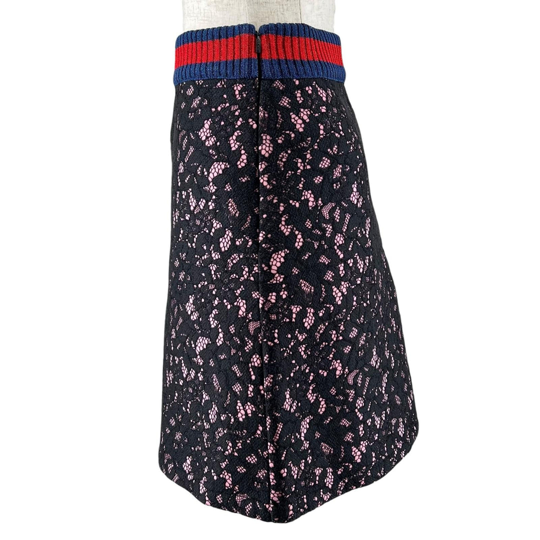 Excellent GUCCI skirt All lace Sherry line knee-length black S 457919
