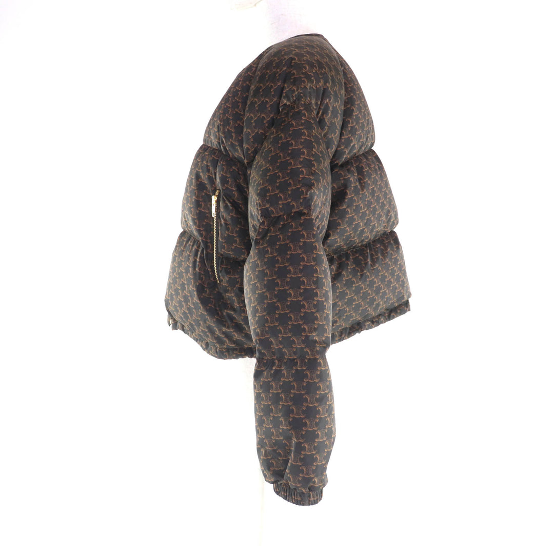 CELINE ダウンジャケット ブラウン ポリアミド レディース 40 2W782344N 美品