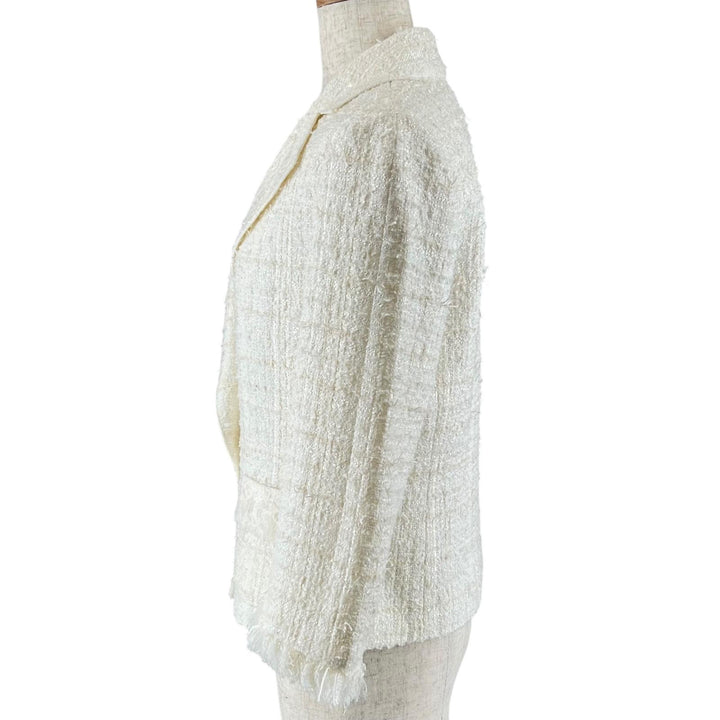 Excellent FOXEY BOUTIQUE Jacket Snow Flake Tweed Ivory Women 40 41308-SJ0A13K