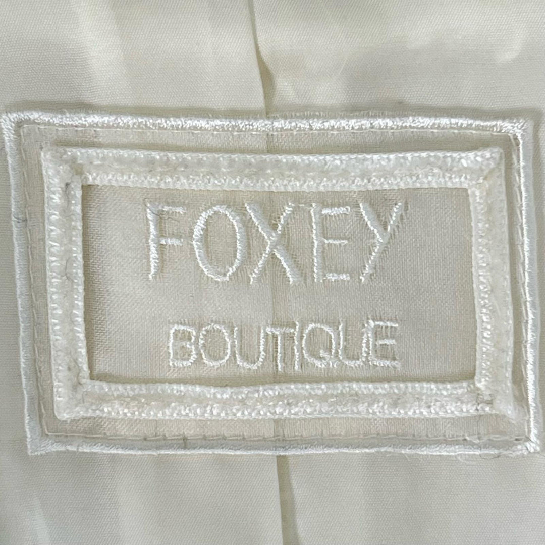 Excellent FOXEY BOUTIQUE Jacket Snow Flake Tweed Ivory Women 40 41308-SJ0A13K
