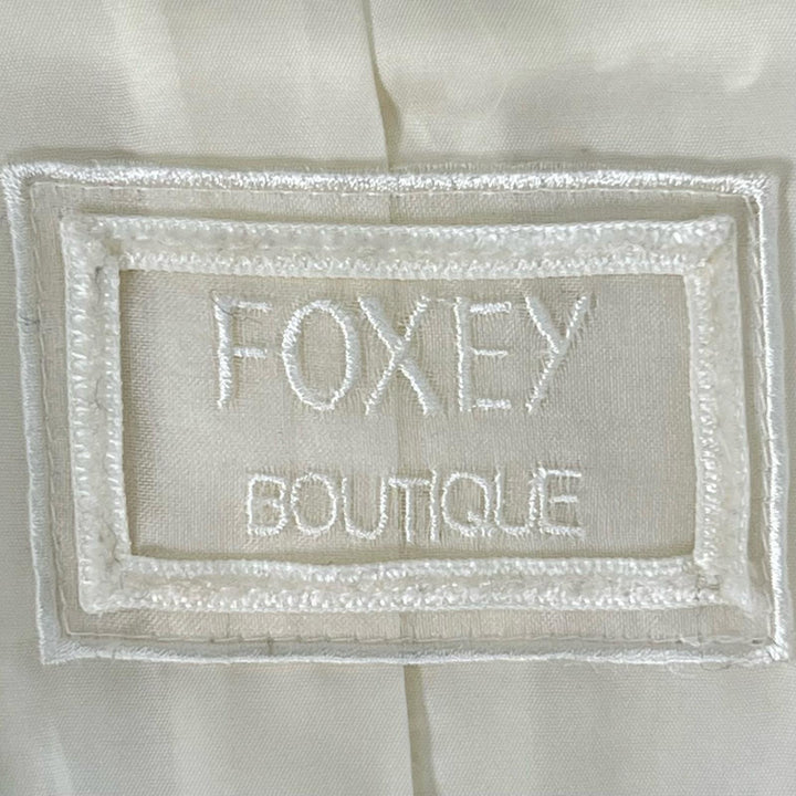 Excellent FOXEY BOUTIQUE Jacket Snow Flake Tweed Ivory Women 40 41308-SJ0A13K