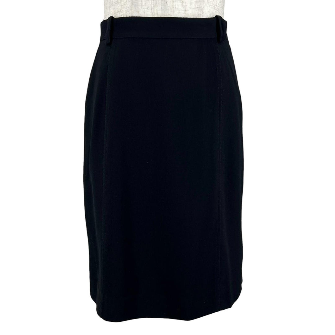 Great CHANEL skirt COCO Mark button black wool Women 36