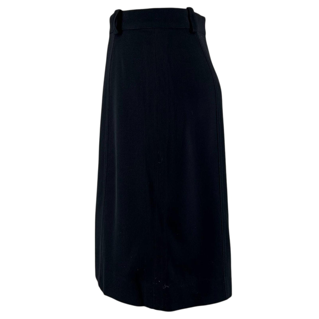 Great CHANEL skirt COCO Mark button black wool Women 36