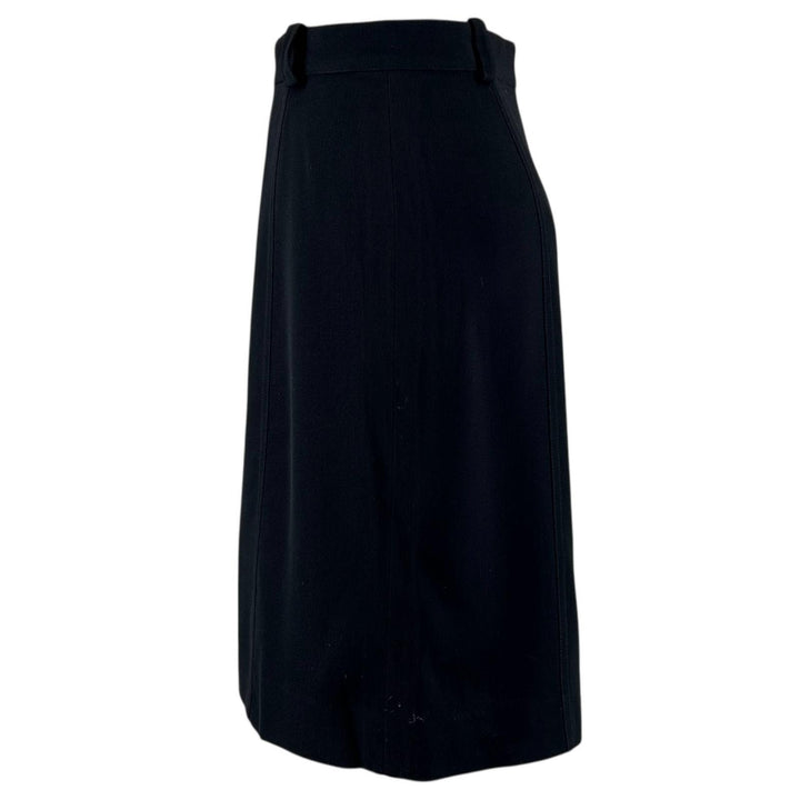 Great CHANEL skirt COCO Mark button black wool Women 36