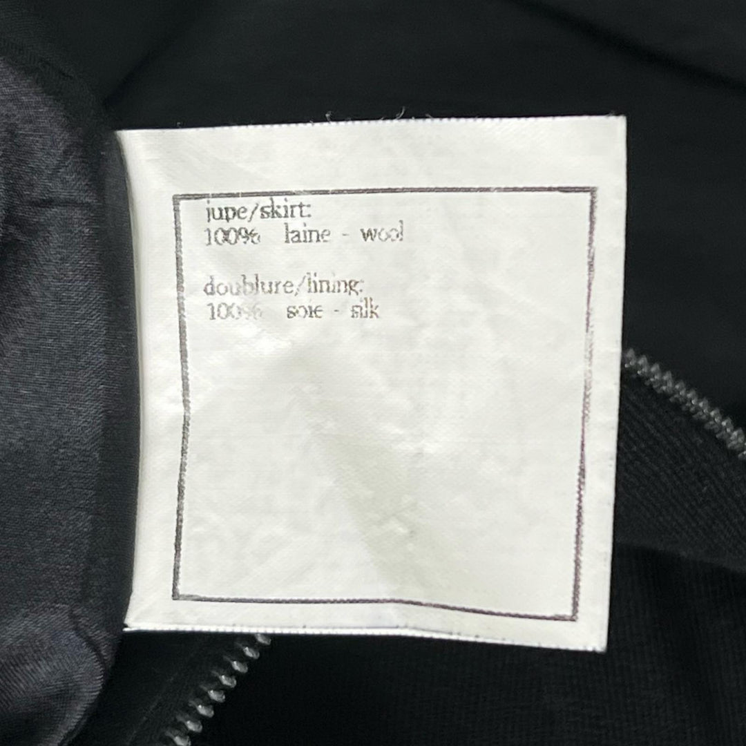 Great CHANEL skirt COCO Mark button black wool Women 36