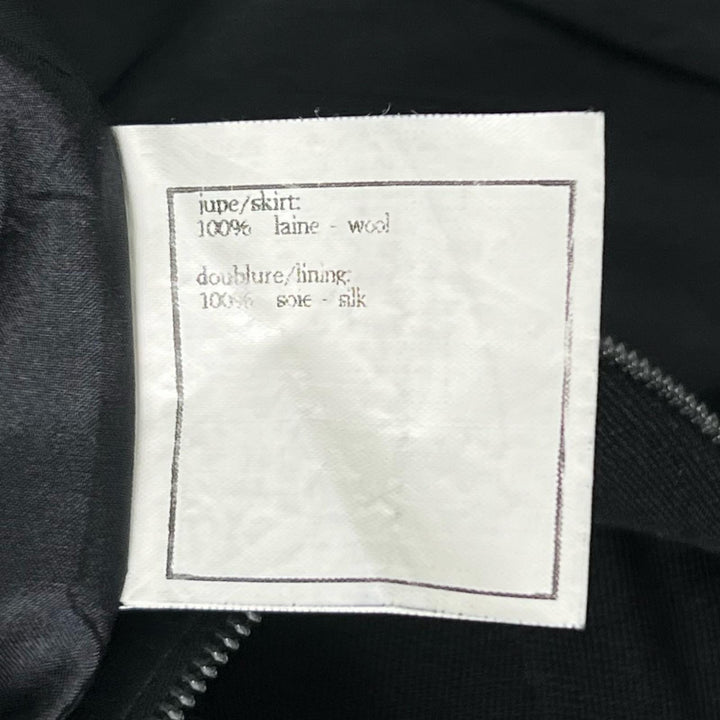 Great CHANEL skirt COCO Mark button black wool Women 36
