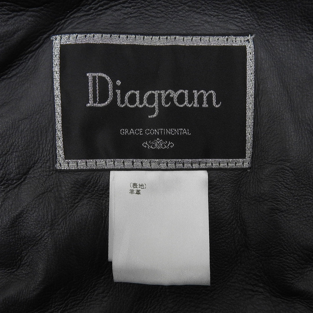Great Diagram GRACE CONTINENTAL Mouton coat black Sheep leather Women 38