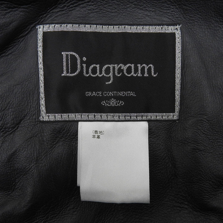 Great Diagram GRACE CONTINENTAL Mouton coat black Sheep leather Women 38