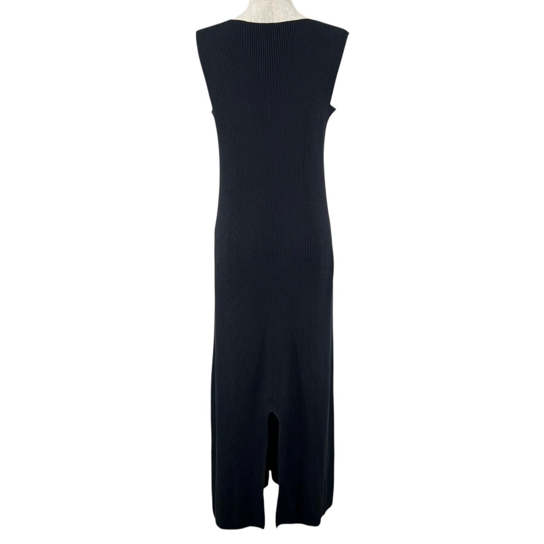 Excellent 132 5. ISSEY MIYAKE one piece Flat rib knit black cotton 2 IL51KH712