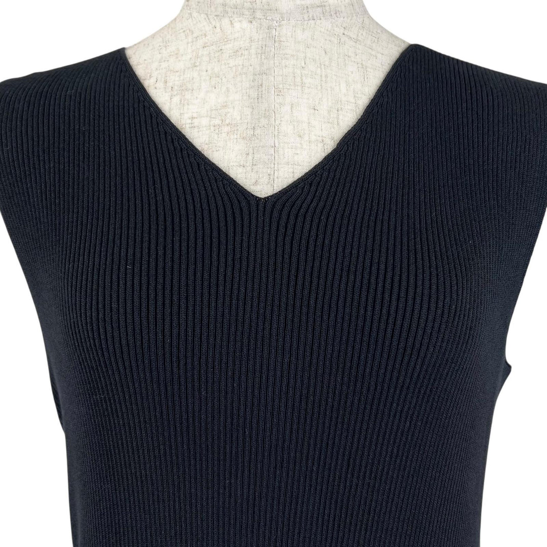Excellent 132 5. ISSEY MIYAKE one piece Flat rib knit black cotton 2 IL51KH712