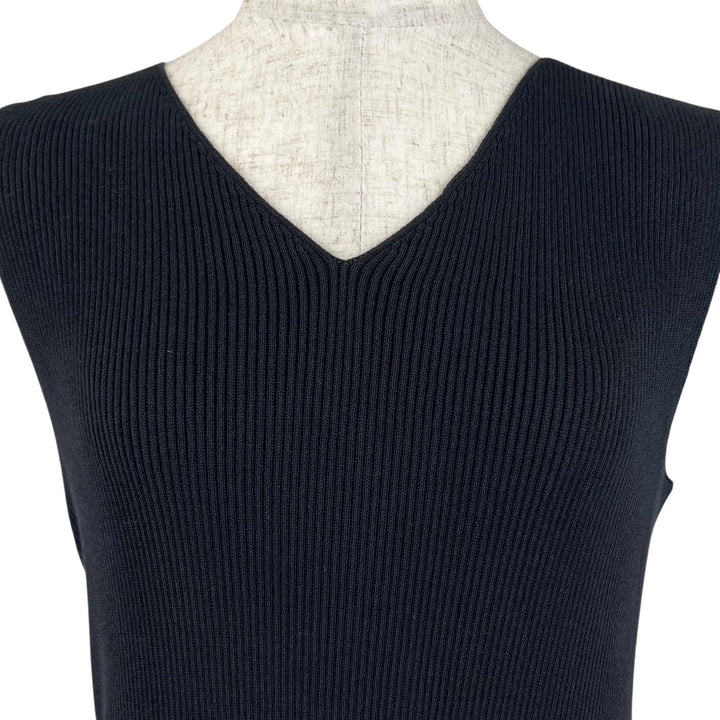 Excellent 132 5. ISSEY MIYAKE one piece Flat rib knit black cotton 2 IL51KH712