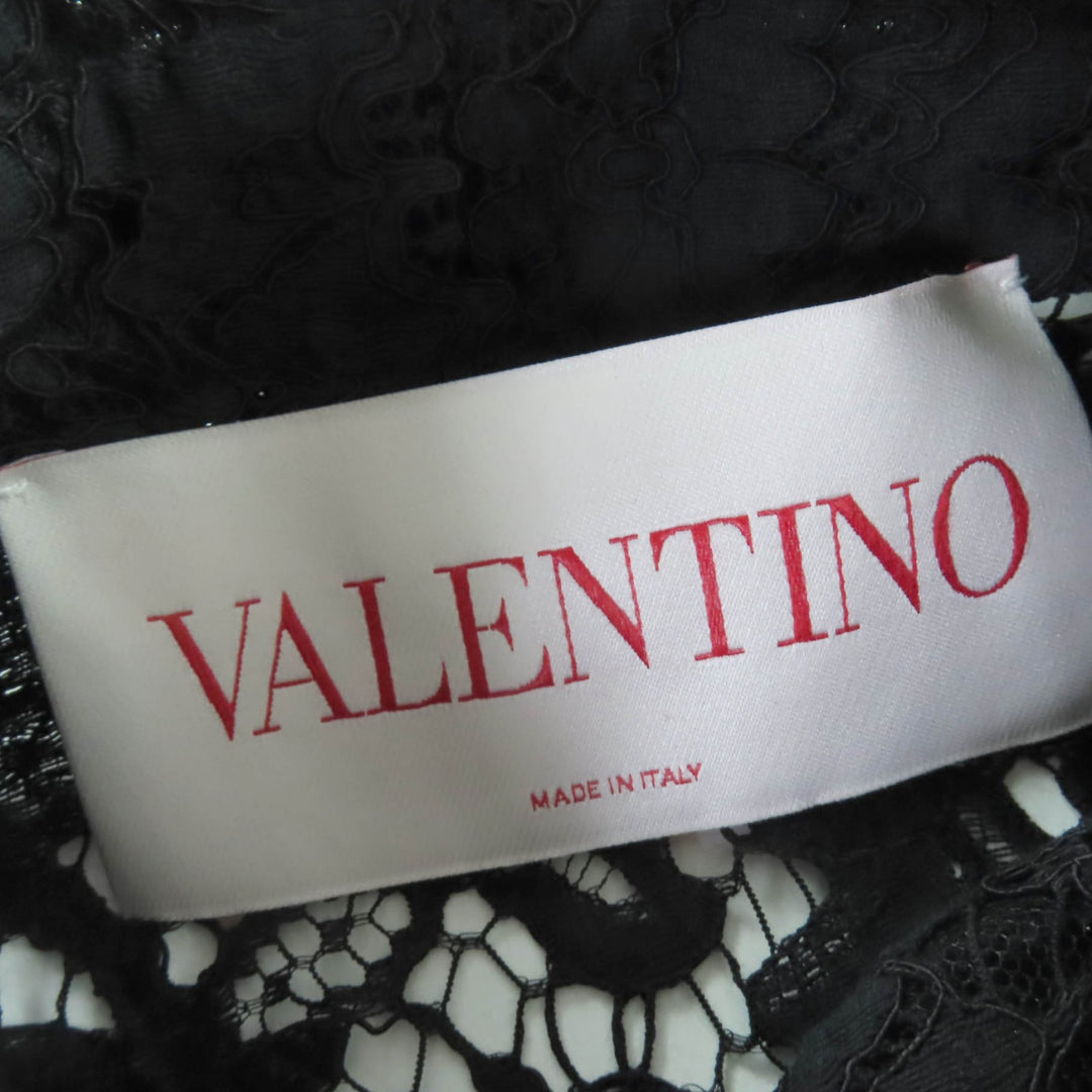 VALENTINO ワンピース レース リボンタイ付き ブラック レディース 38 1B3VA050360