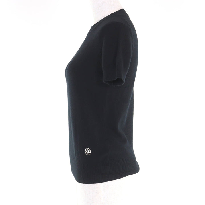Excellent HERMES Short sleeve knit H-Lift Metal Short Sleeve black cashmere 36