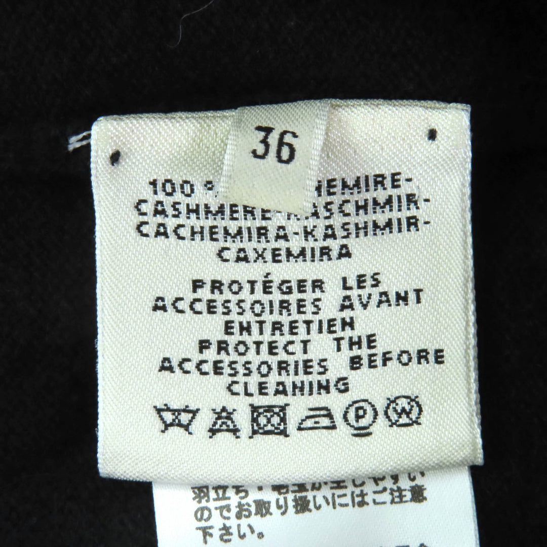 Excellent HERMES Short sleeve knit H-Lift Metal Short Sleeve black cashmere 36