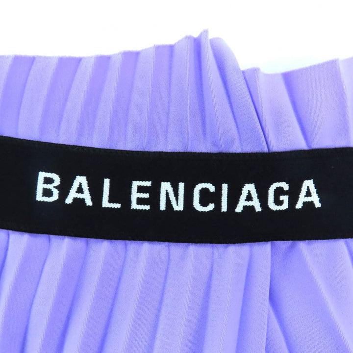 優れたBALENCIAGAプリーツスカートパープルポリエステルレディース34 529757